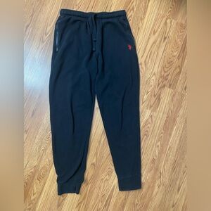 U.S. Polo Assn. Black Joggers with Red Logo